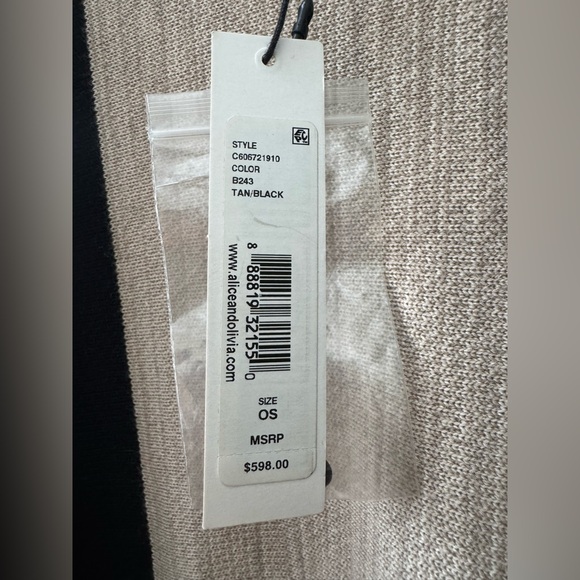 Alice + Olivia Wool Poncho black/tan/gold OS NWT - Picture 6 of 15